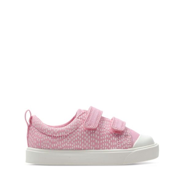 Clarks Girls City Flare Lo Toddler Canvas Pink | USA-4635120